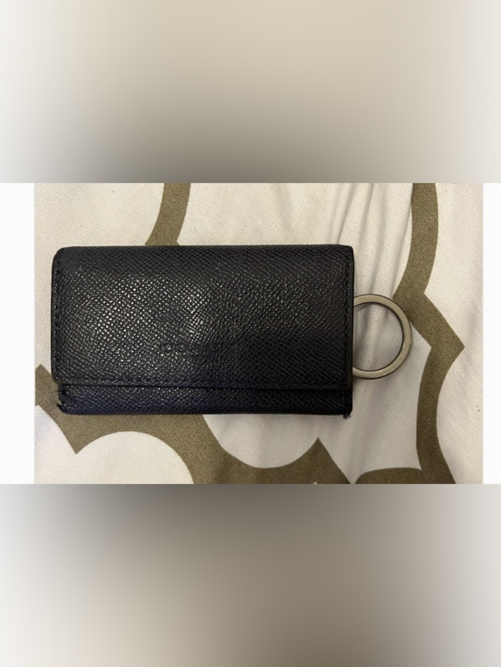 Coach Black Saffiano Leather Key & Card Holder